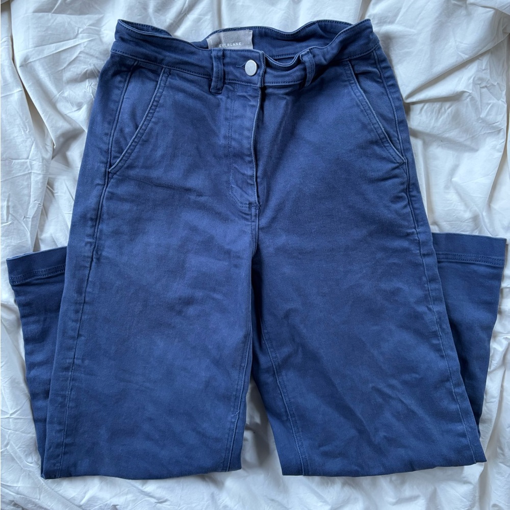 Everlane Blue Wide Leg Trousers Pants Size 2